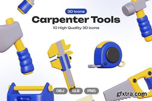 Carpenter Tools 3D Icons 5T3QBED