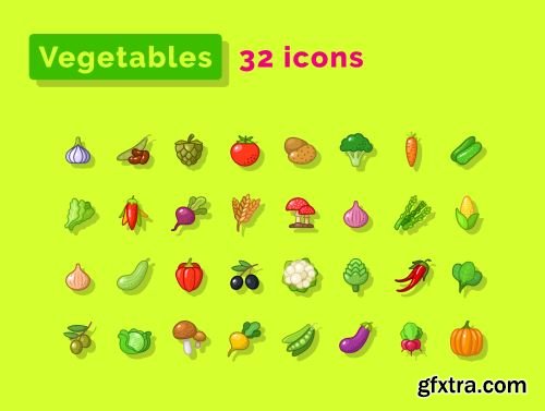 Fruits & Vegetables Icons Set Ui8.net