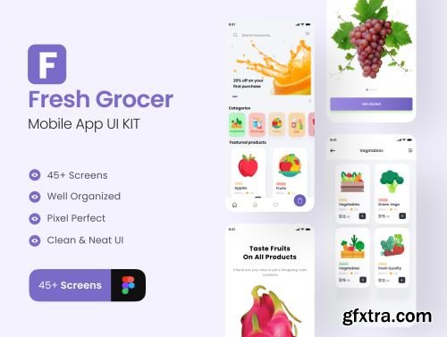 Fresh Grocer - Food Grocery App UI KIT Ui8.net