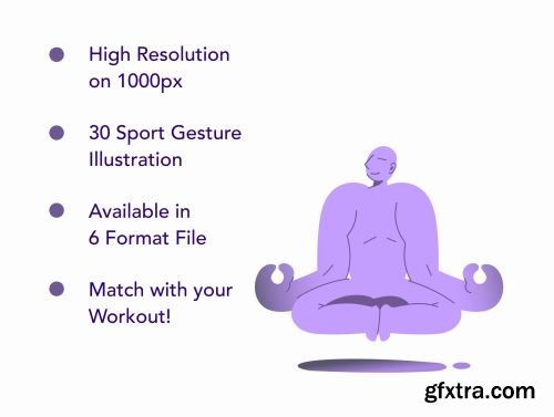 Fitman Sport - 30 Fitness Gesture Illustration Ui8.net