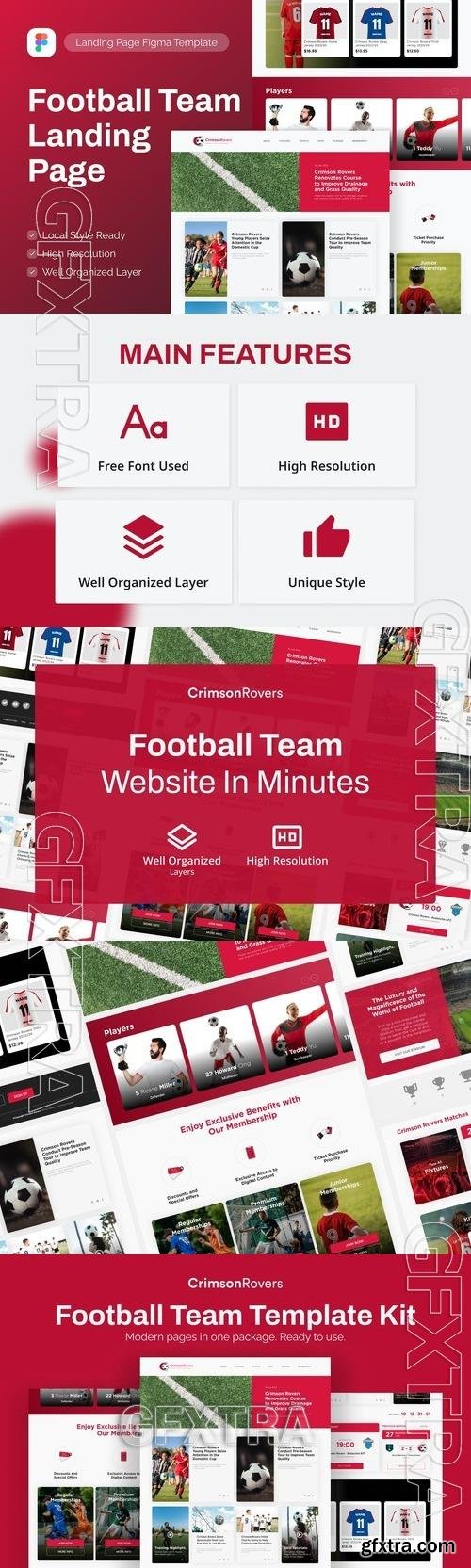 Crimson Rovers - Football Team Landing Page Figma 9HMACGN