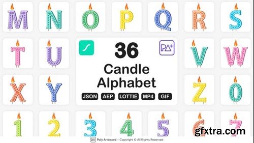 Videohive Candle Lottie Alphabet 47234458