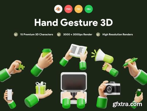 Hand Gesture 3D Icon Ui8.net