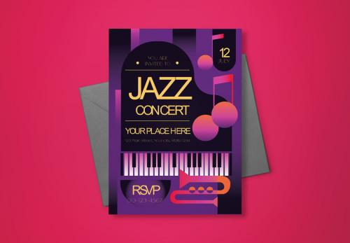 Pink Art Deco Jazz Music Festival Invitation 582979888