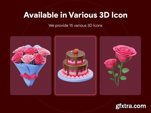 Valentines 3D Illustration Ui8.net