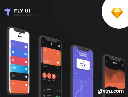 Fly - Banking and Fintech iOS Mobile UI Kit - Sketch Ui8.net