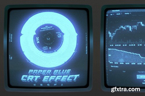 CRT Machine - Paper Blue Monitor Effect 7Z7348X