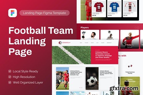 Crimson Rovers - Football Team Landing Page Figma 9HMACGN