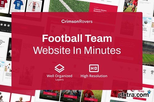 Crimson Rovers - Football Team Landing Page Figma 9HMACGN