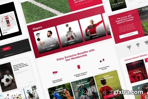 Crimson Rovers - Football Team Landing Page Figma 9HMACGN