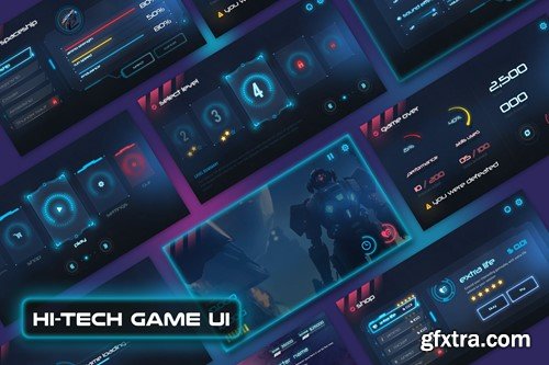 Futuristic Game Ui With HUD DJ6DW6Y