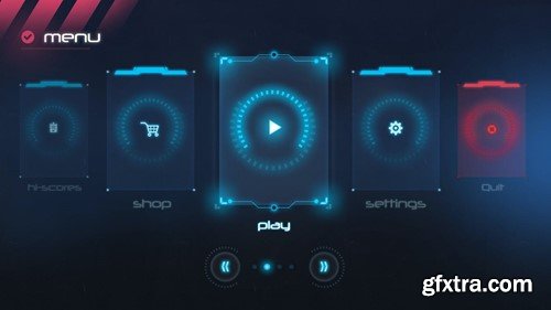 Futuristic Game Ui With HUD DJ6DW6Y