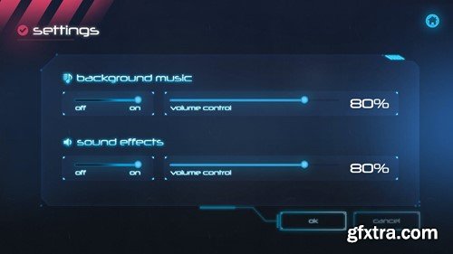 Futuristic Game Ui With HUD DJ6DW6Y