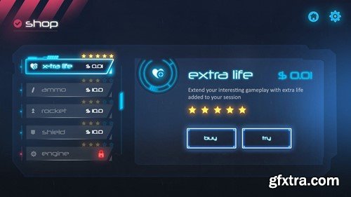 Futuristic Game Ui With HUD DJ6DW6Y