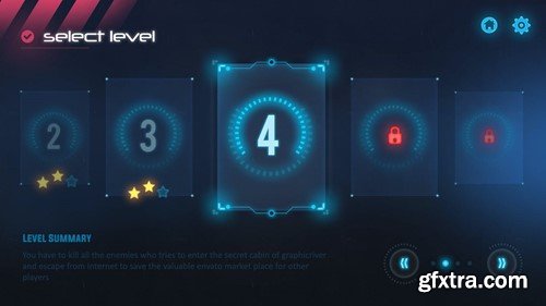 Futuristic Game Ui With HUD DJ6DW6Y