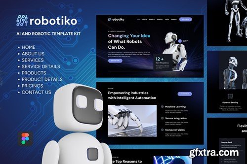 Robotiko - Robotic and AI Website Figma Template C6N4E6J