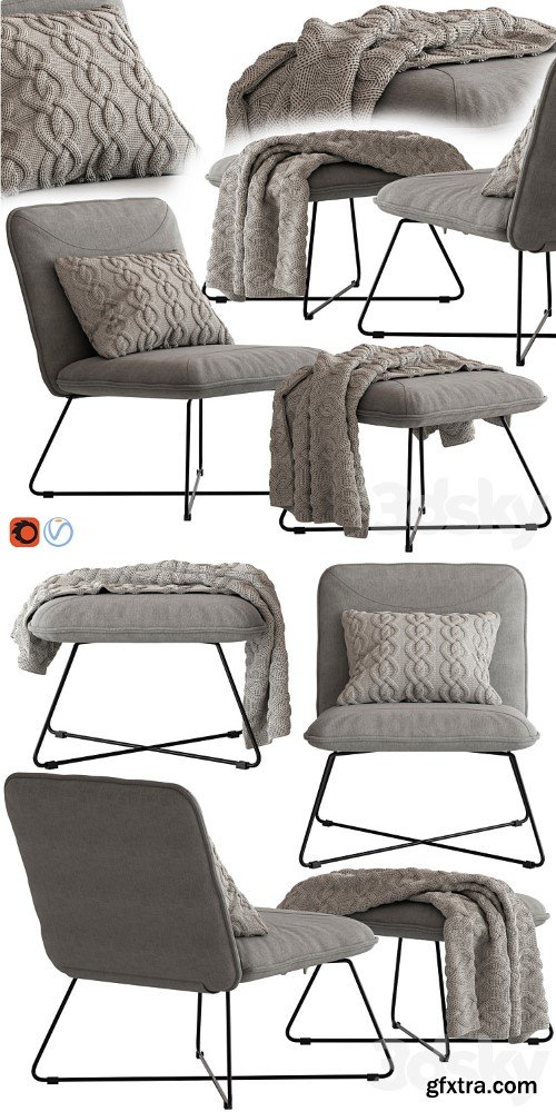 Yolanda Lounge Chair and Ottoman