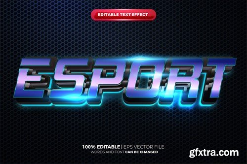 Metal Blue Esport 3D Text Effect VP7LH2R