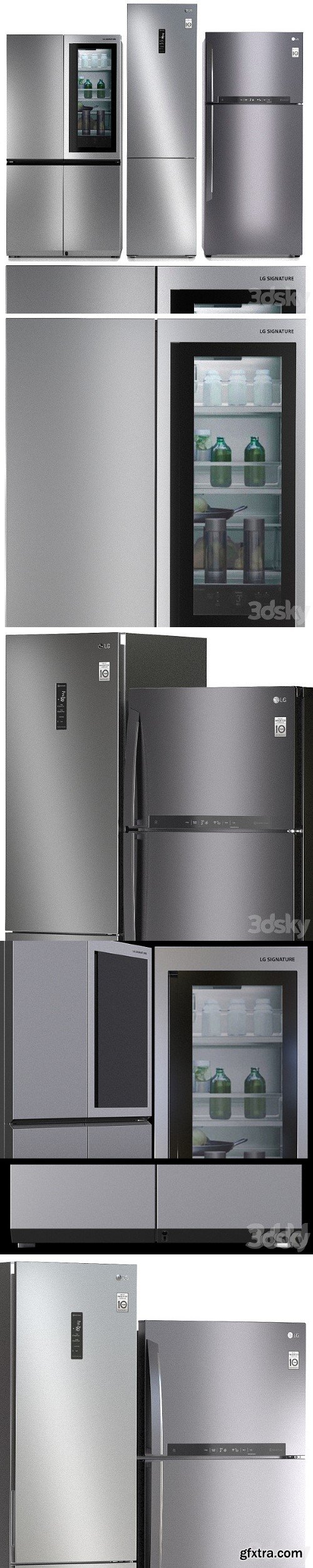 Refrigerator Set LG 5 3d model