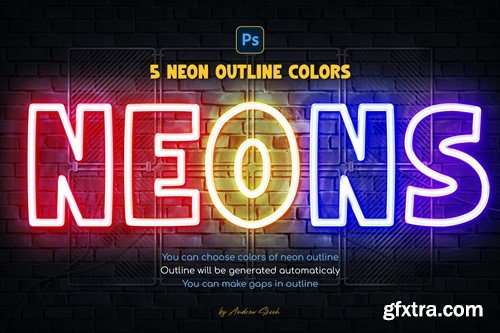 Neon Outline Photoshop Effect QL97SE8