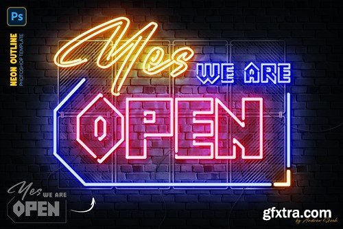 Neon Outline Photoshop Effect QL97SE8