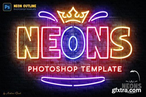 Neon Outline Photoshop Effect QL97SE8