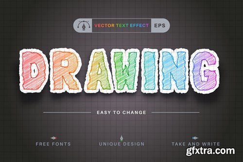 Colour Pencils - Editable Text Effect, Font Style A72PQZ6