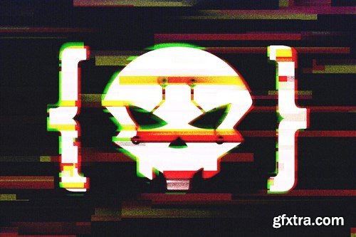 90s VHS Glitch Text Effect A6UUW7A