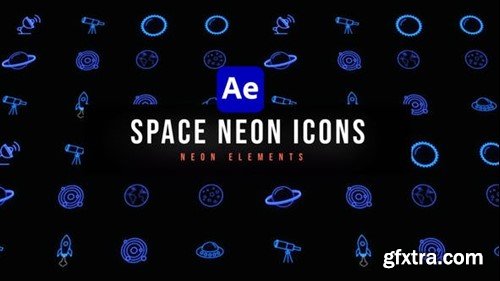 Videohive Space Neon Icons 47251807