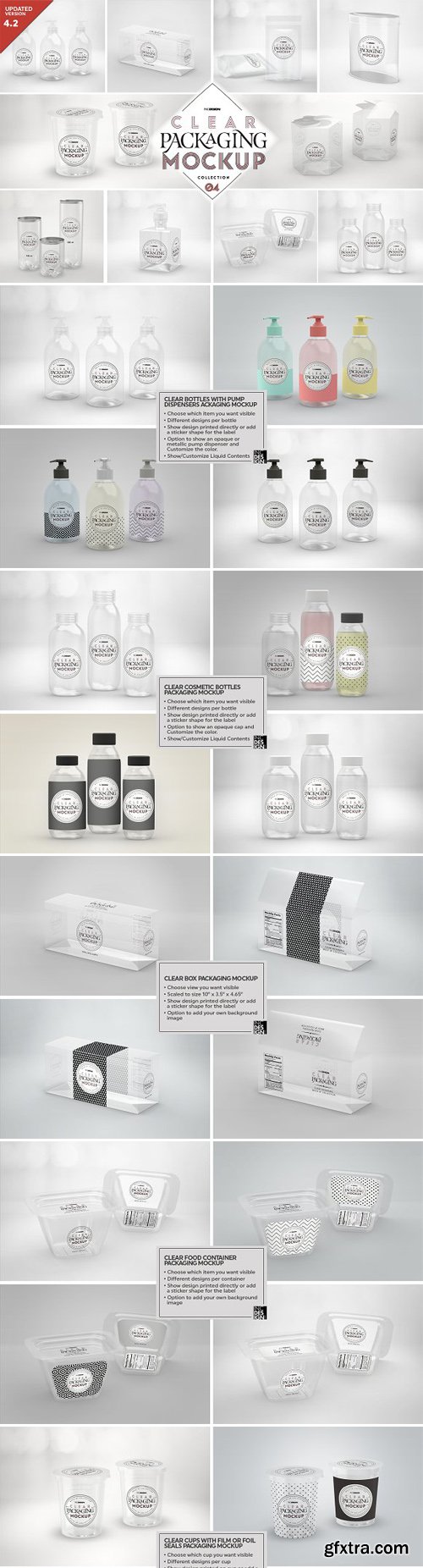 Clear Container Packaging PSD Mockups Bundle - Updated Version 4.2