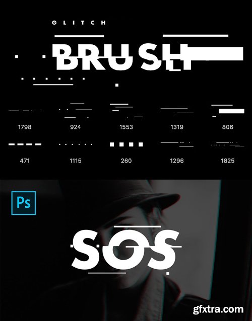 Abstract Glitch Effect Brushes for Photoshop