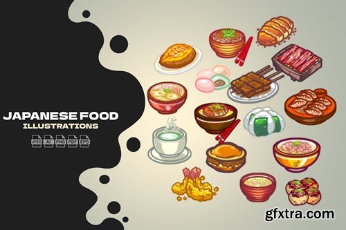 Japanese Food Illustration Vector NDBZ48N