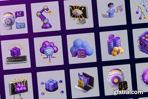 3D Artificial Intelligences Icons - Vol 2 EXY7D8Q