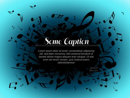 Music blue concert poster banner header template 583099685