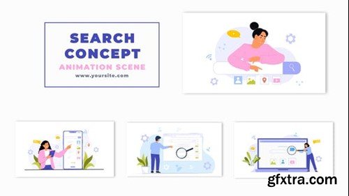 Videohive Web Search Concept Flat Character Animation Scene 47251429