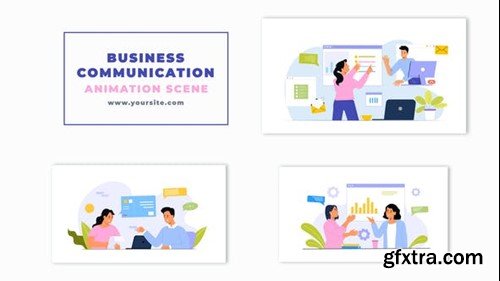 Videohive Business communication Concept 2D Character Animation Scene 47251555