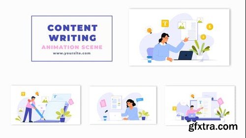 Videohive Content writer Flat Character Animation Scene 47251094