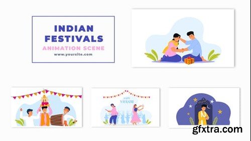 Videohive Indian Traditional Festivals Celebration Character Animation Scene 47275608