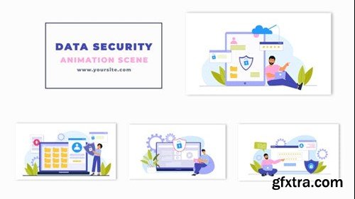 Videohive Data Security Flat Character Animation Scene 47279015