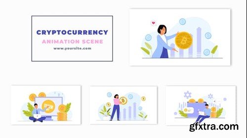 Videohive Cryptocurrency Market Happy Investors Animation Scene 47278888