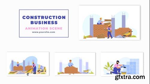 Videohive Construction labor Character Animation Scene 47276280