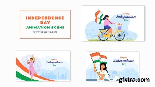 Videohive 15th August Indian Independence Day Character Animation Scene 47273173