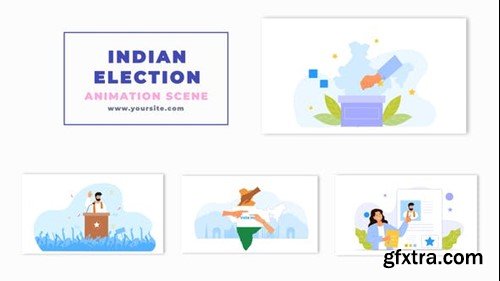 Videohive Indian Election And Voting Concept Vector Character Animation Scene 47273584