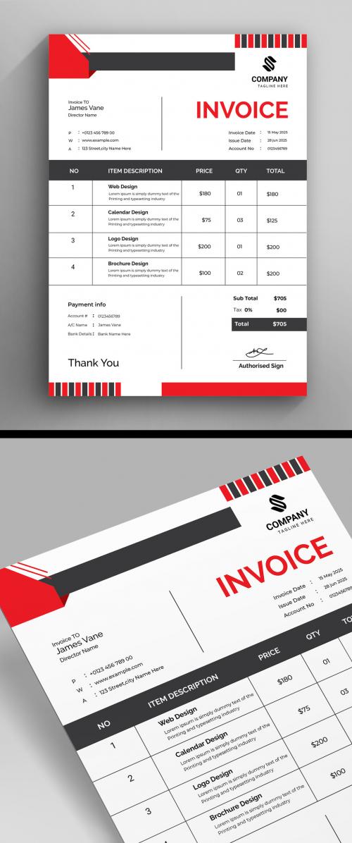 Modern Business Invoice Design Template 583337755