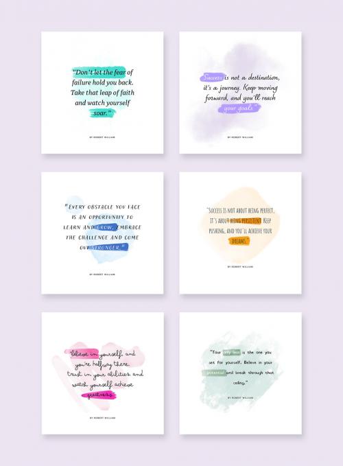 Creative Quote Layouts With Watercolor Highlighters of Text 583818795