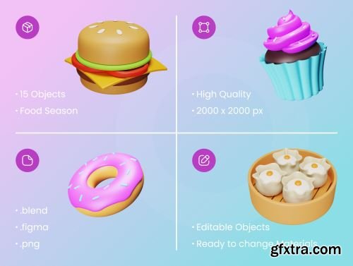 Food 3D Illustration Ui8.net