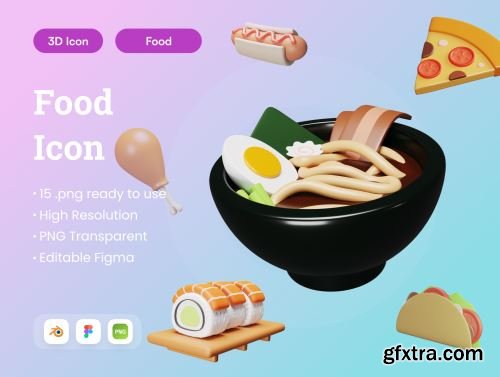 Food 3D Illustration Ui8.net