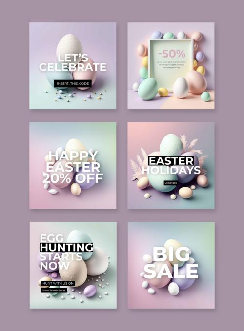 Celebrating Easter Layouts For Social Media Posts With Generative AI 583820650