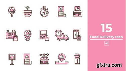 Videohive Food Delivery Icon After Effect 46324342