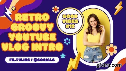 Videohive Retro Groovy Youtube Vlog Intro 46208187